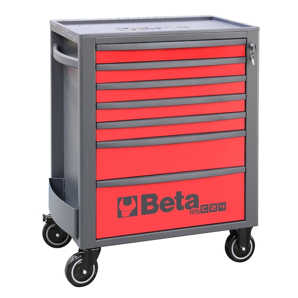 Beta Rolling Tool Cabinet, 7 Drawer, Red, Steel, 29 in W x 17-1/2 in D x 38 in H 024004673 - main